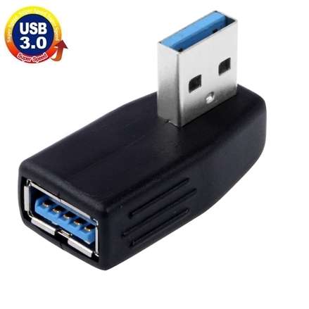 Adaptateur USB 3.1 type C mâle femelle coudé haut / bas 90